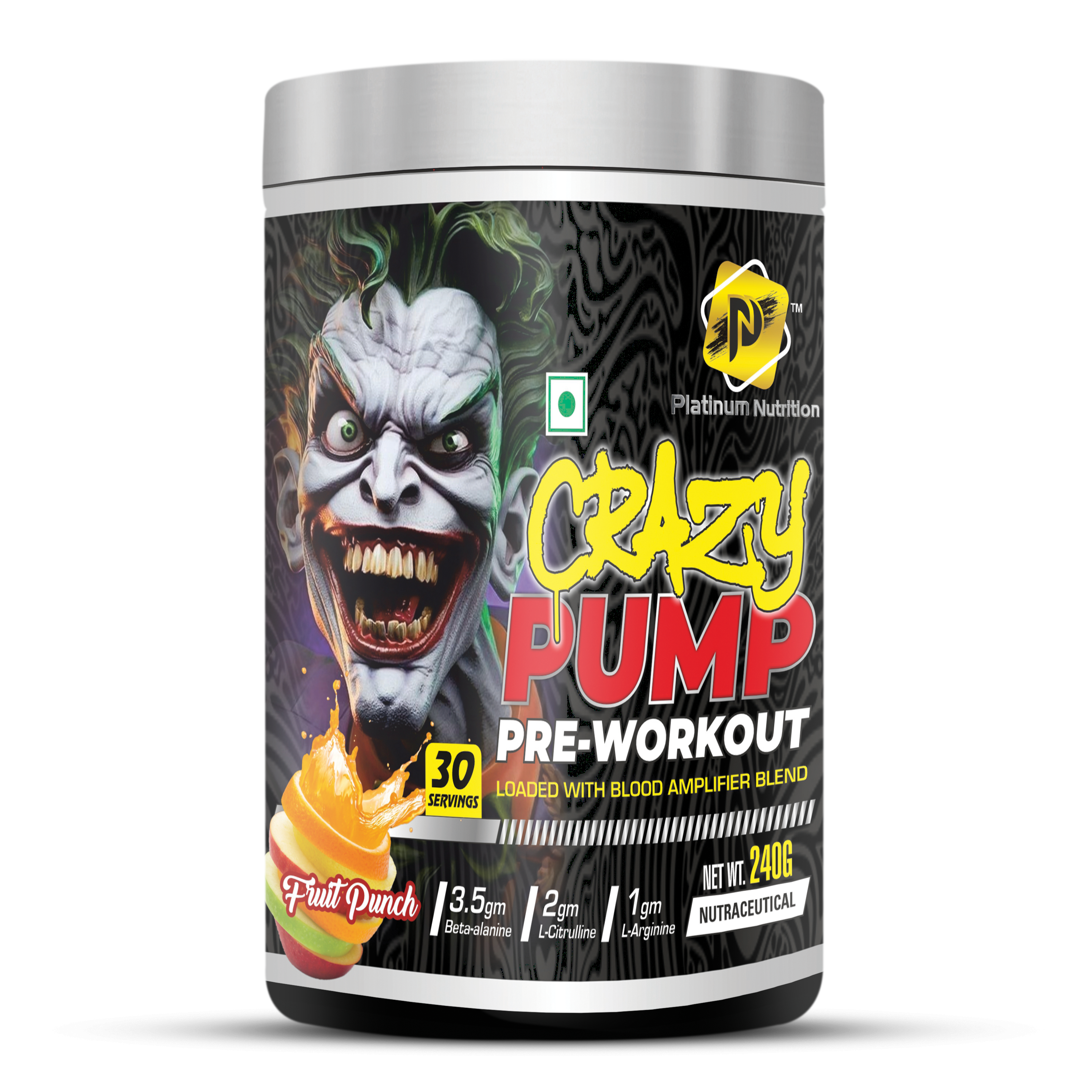 Platinum Nutrition CRAZY PUMP PREWORKOUT Fruit Punch